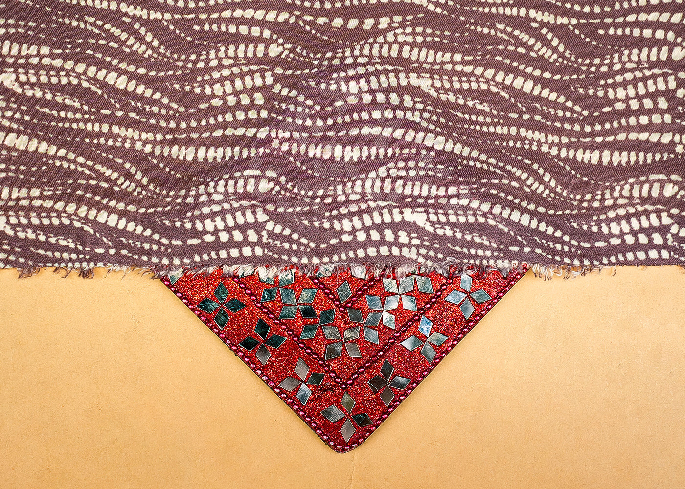 Mauve Muslin Fabric with Allover Abstract Print 14083