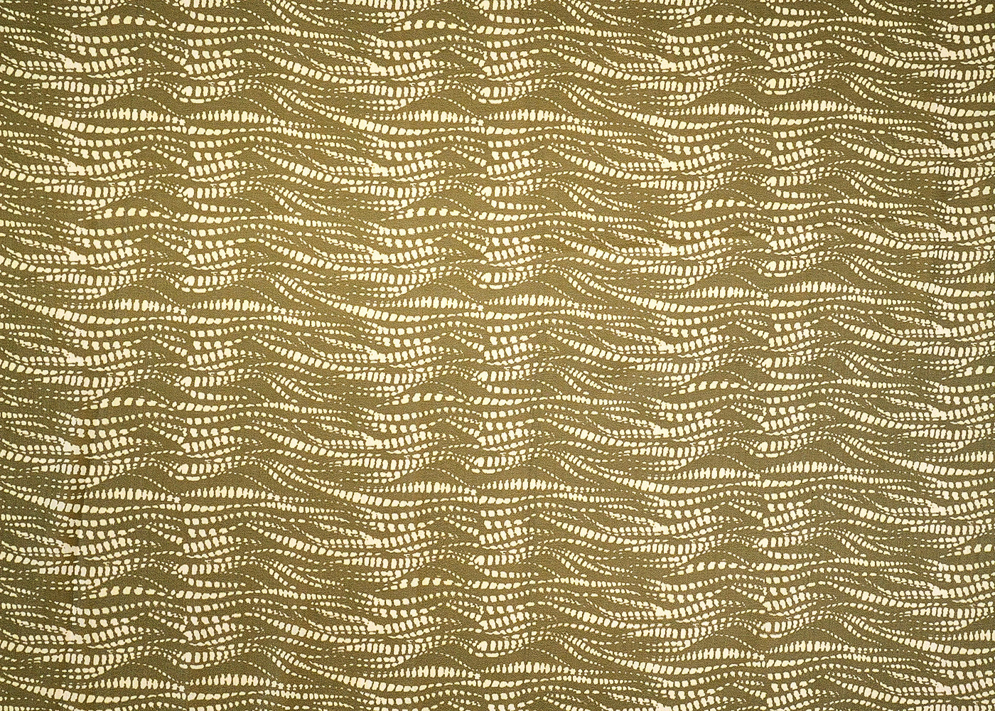 Olive Green Muslin Fabric with Allover Abstract Print 14084