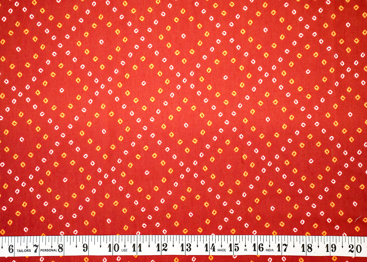 Deep Maroon Muslin Fabric with Allover Bandhani Print 14087