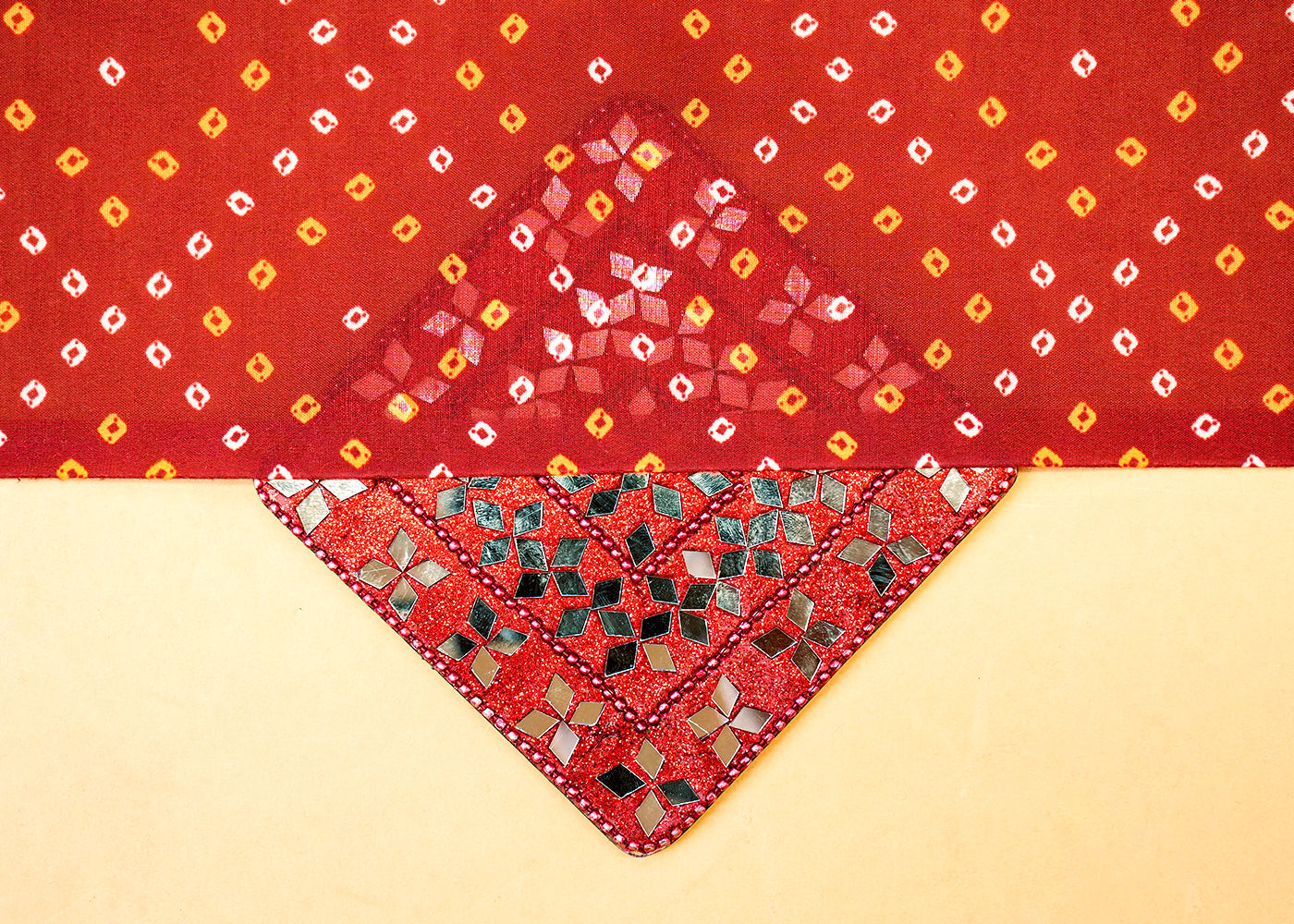 Deep Maroon Muslin Fabric with Allover Bandhani Print 14087