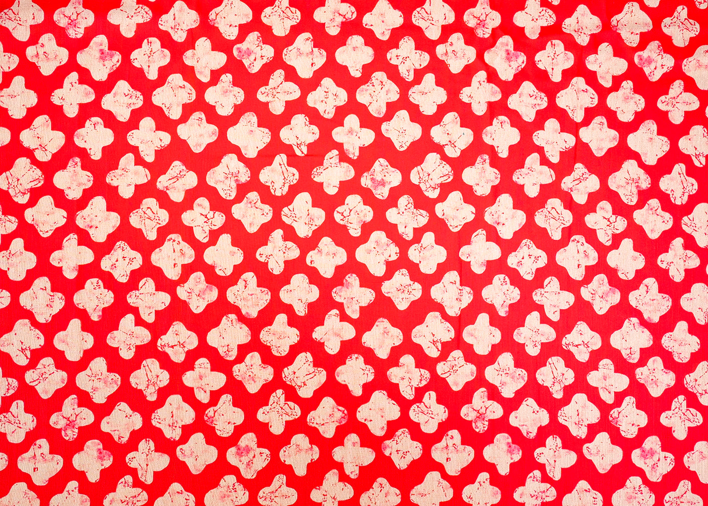 Hot Pink Viscose Cotton Silk Fabric with Allover Batik Motifs 14100