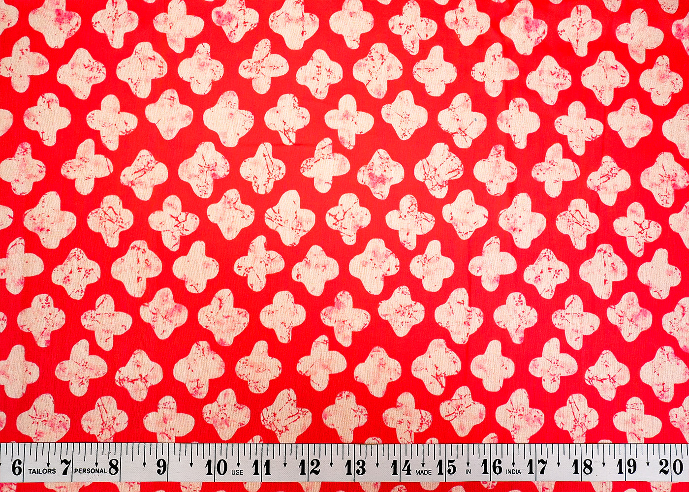 Hot Pink Viscose Cotton Silk Fabric with Allover Batik Motifs 14100
