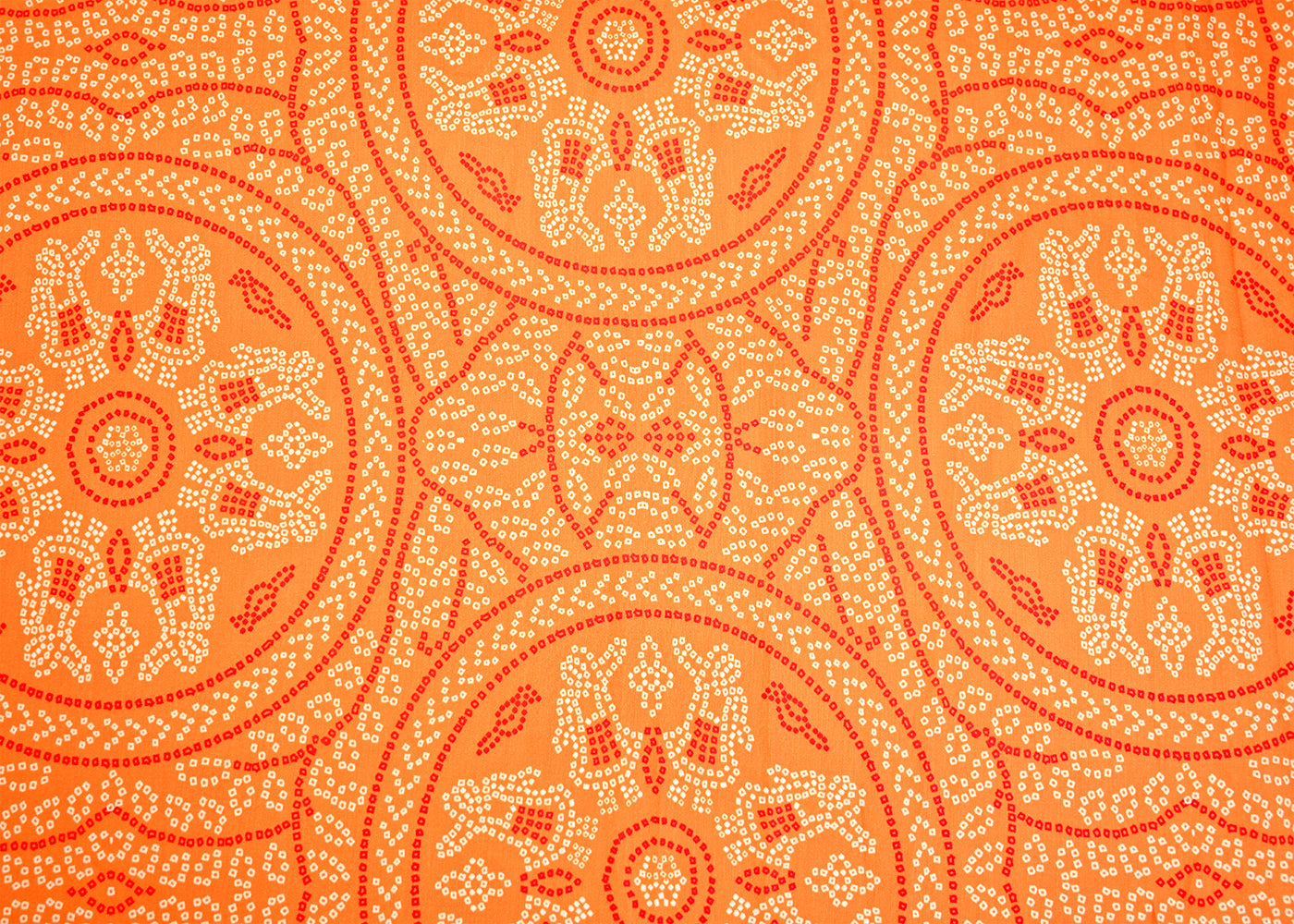 Mustard Muslin Fabric with Allover Heavy Bandhani Print 14102