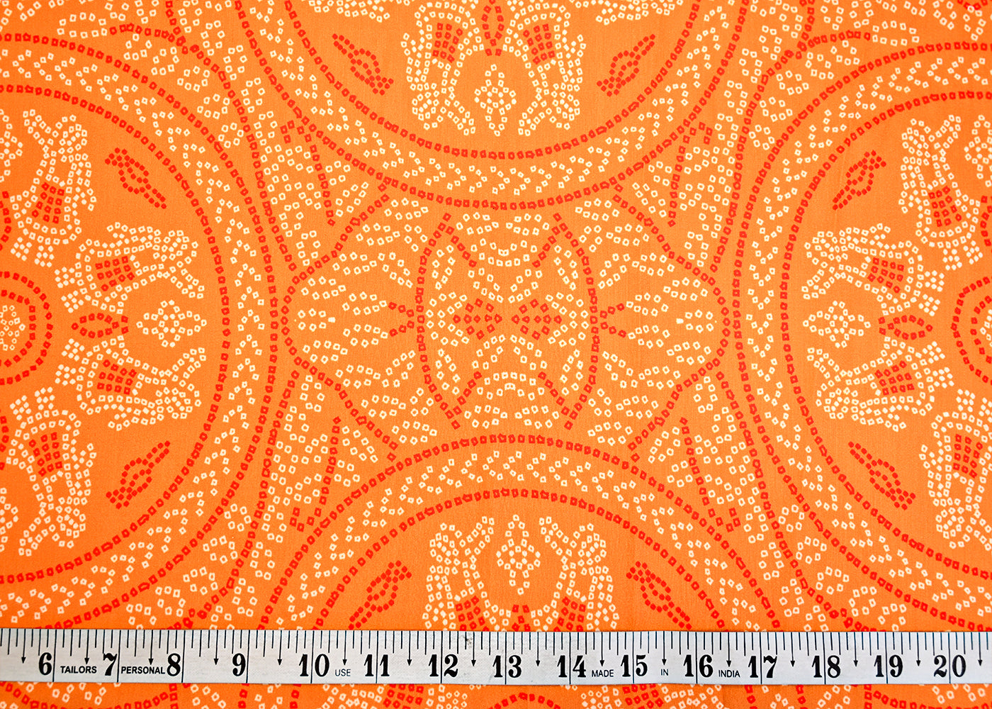 Mustard Muslin Fabric with Allover Heavy Bandhani Print 14102