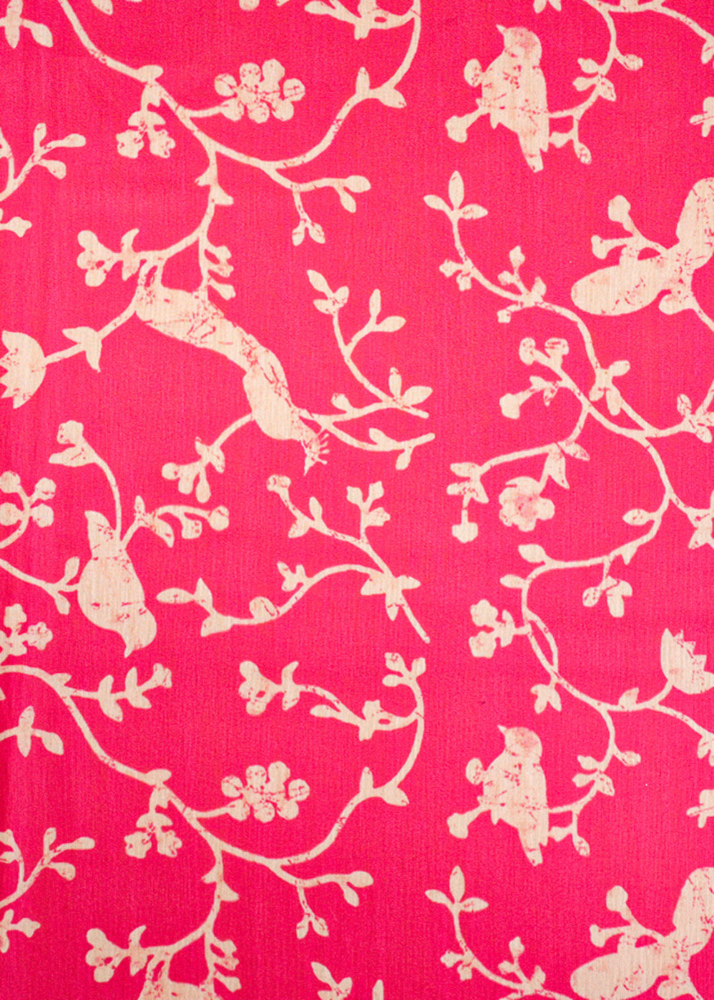 Pink-Viscose-Cotton-Silk-Fabric-With-Allover-Batik-Peacock-Print-14105