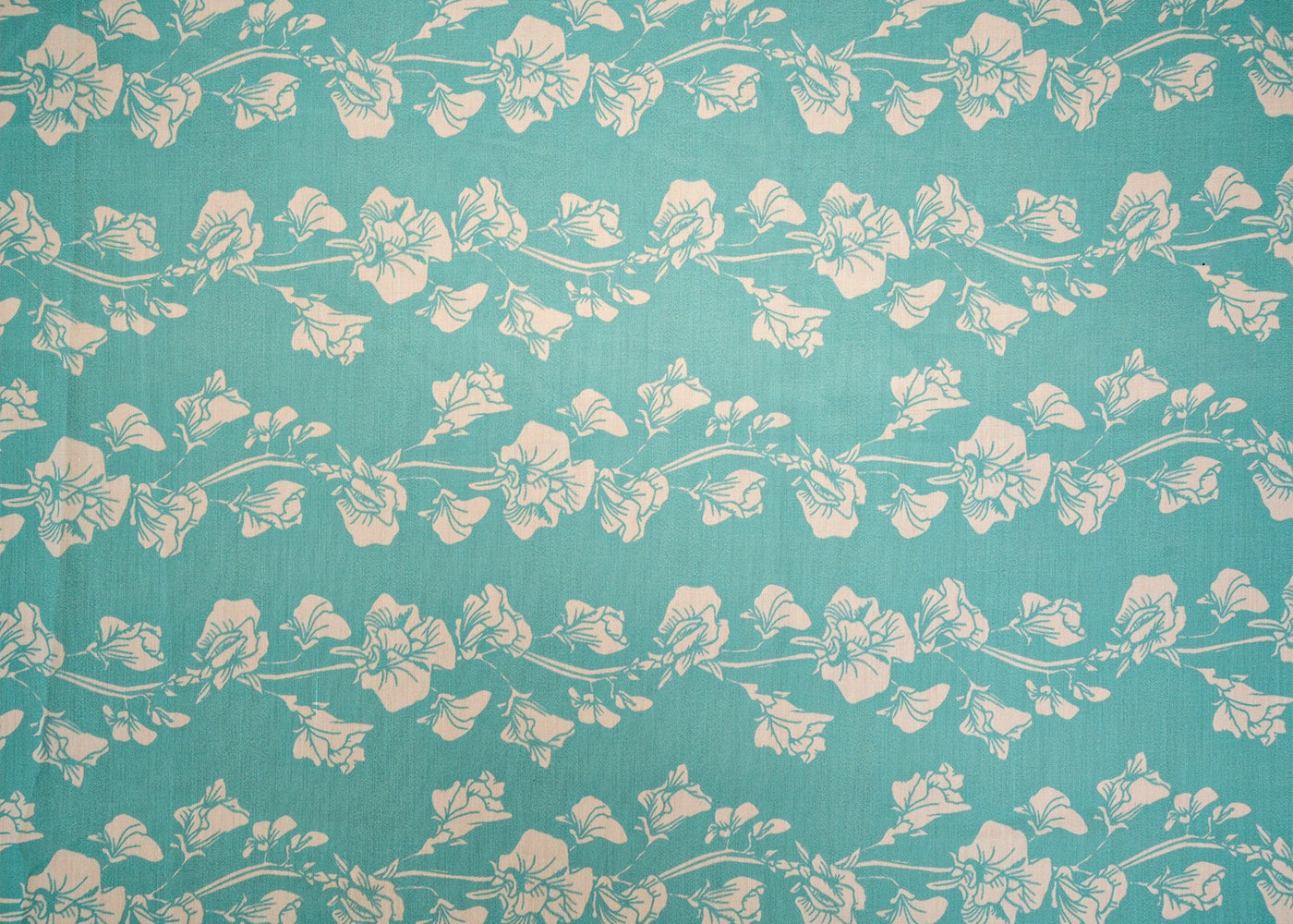 Sky Blue Muslin Fabric with Allover Batik Flowers 14106