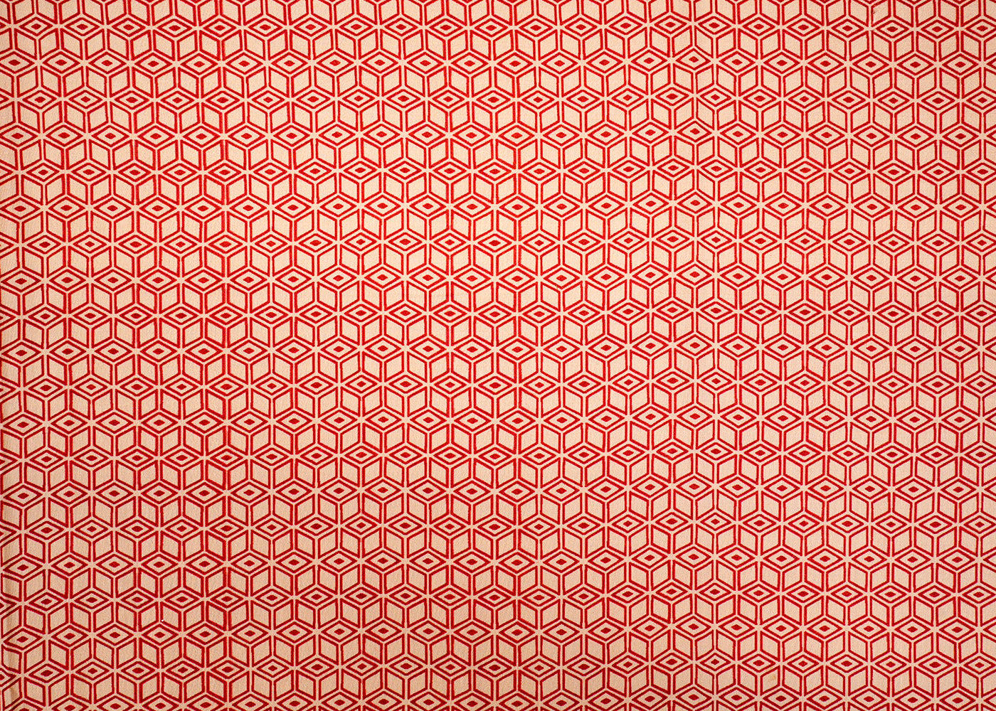 Cream Muslin Fabric with Allover Geometric Print 14108