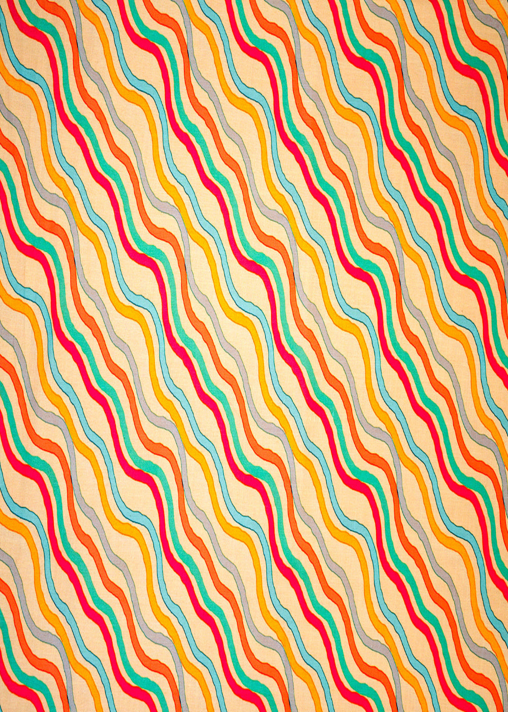 Lemon-Yellow-Cotton-Linen-Fabric-With-Allover-Diagonal-Wave-Lines-14124