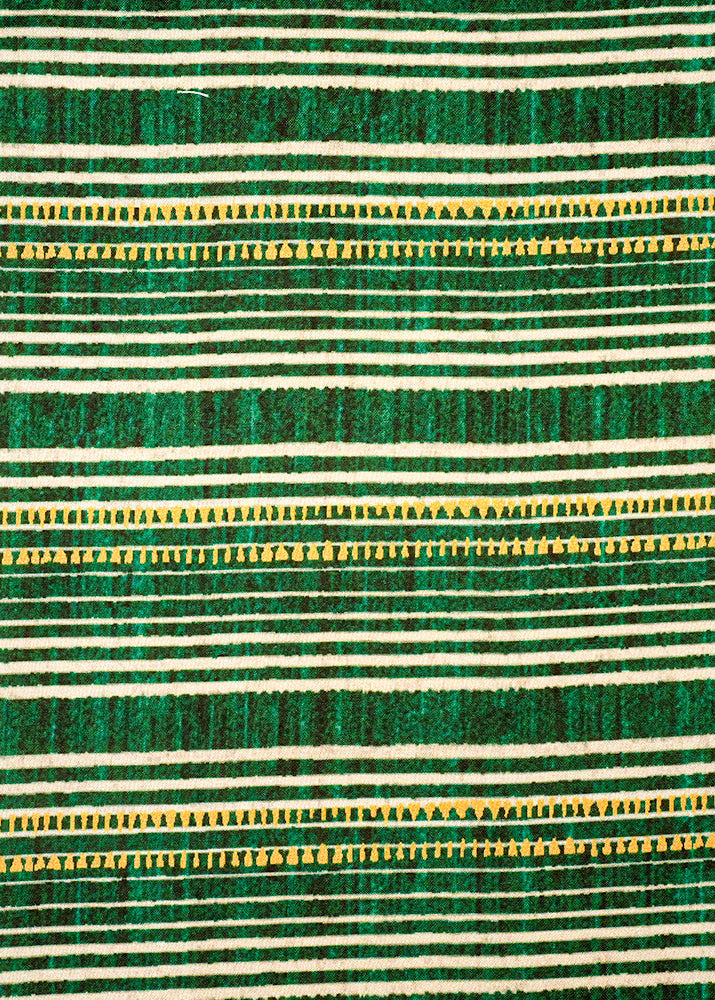 Dark-Green-Dola-Silk-Fabric-with-Alternate-Stripes-14152