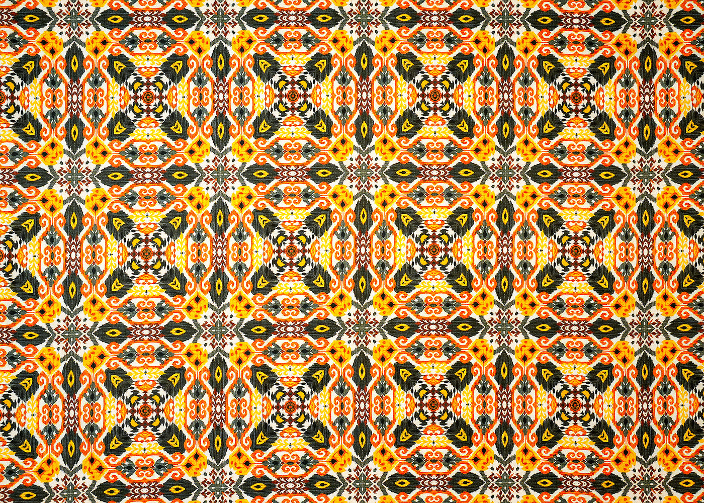 Mustard Dola Silk Fabric with Allover Traditional Pattern 14153