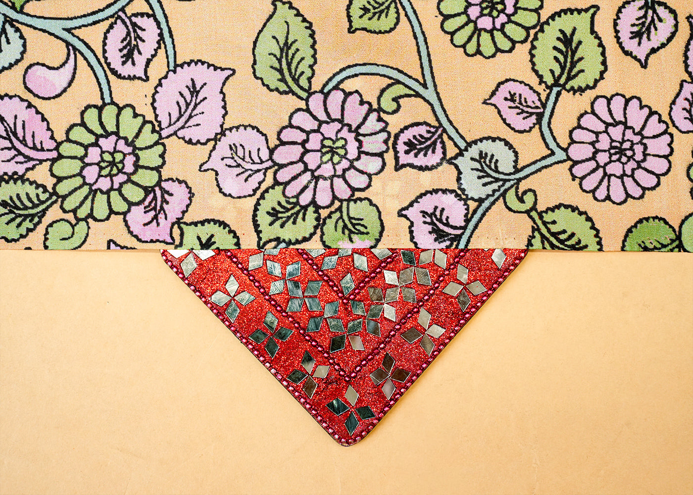 Pastel Yellow Dola Silk Fabric with Allover Floral Pattern 14155