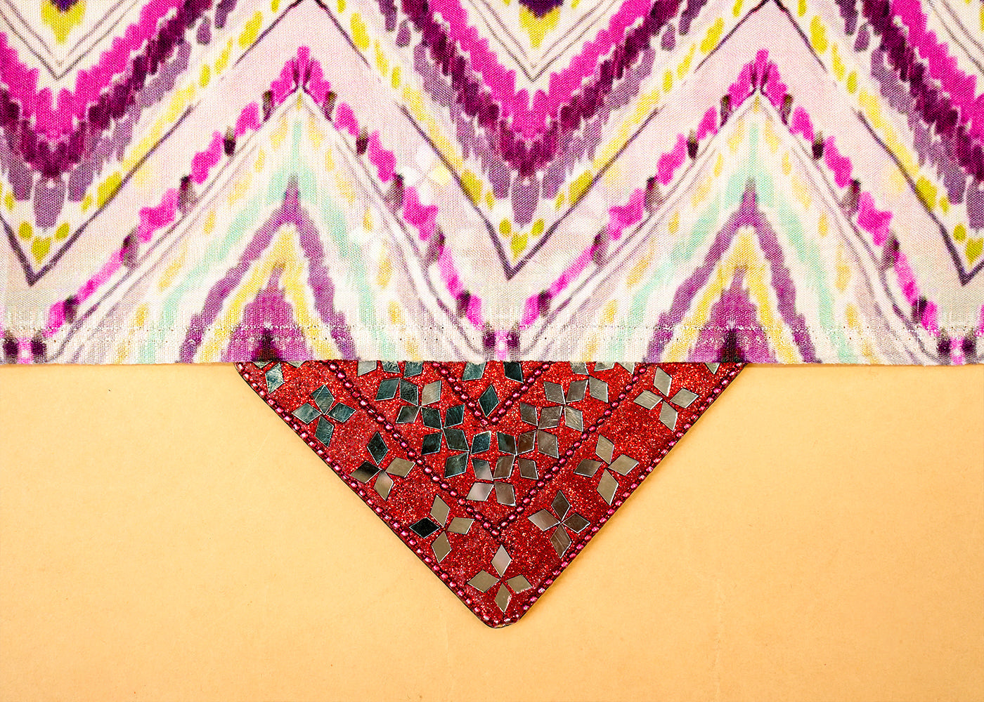 Multi Color Muslin Fabric with Allover Abstract Pattern 14159