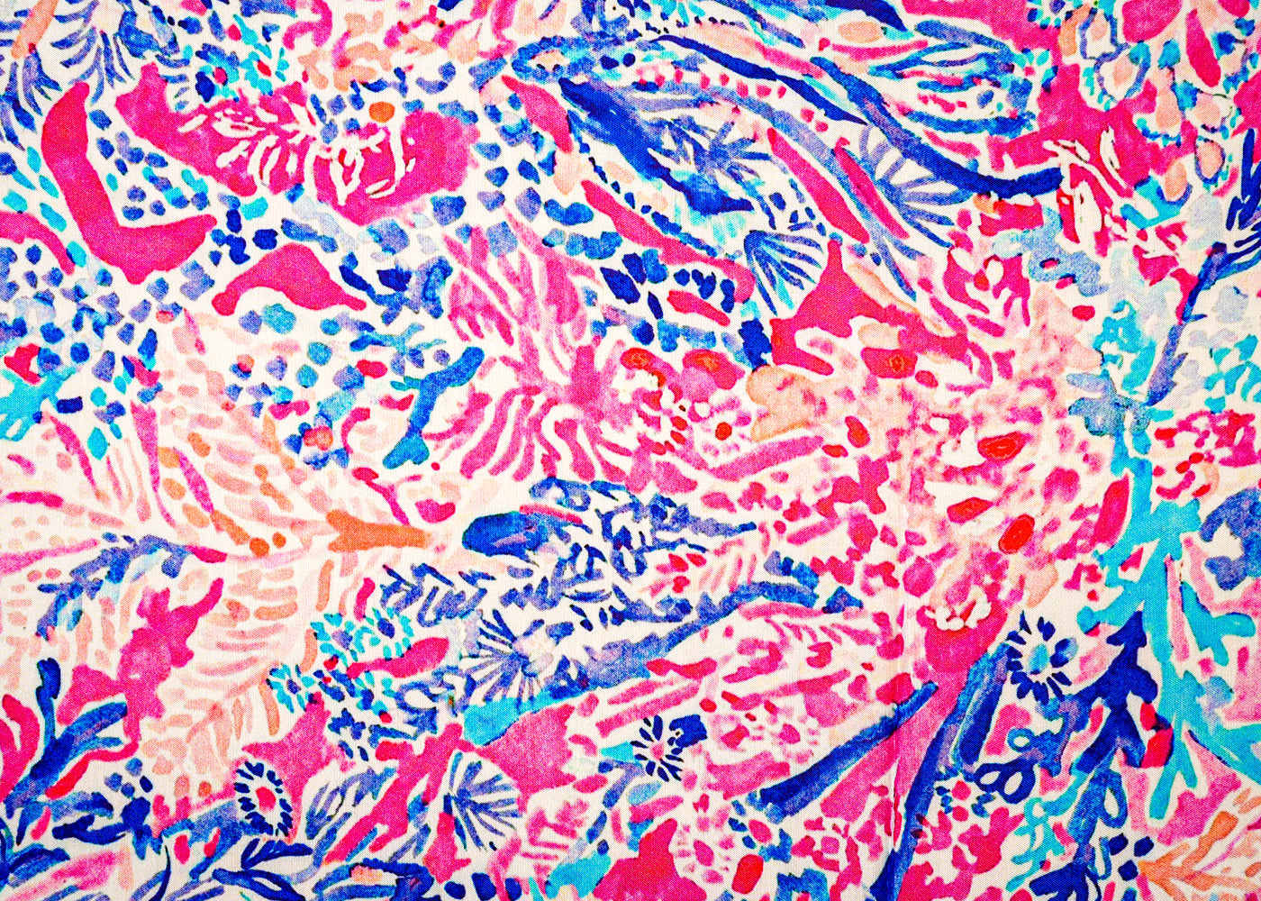 Multi Color Muslin Fabric with Allover Abstract Pattern 14167