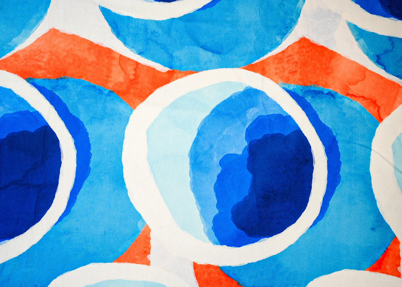 Blue Imported Rayon Fabric with Allover Abstract Print 14170