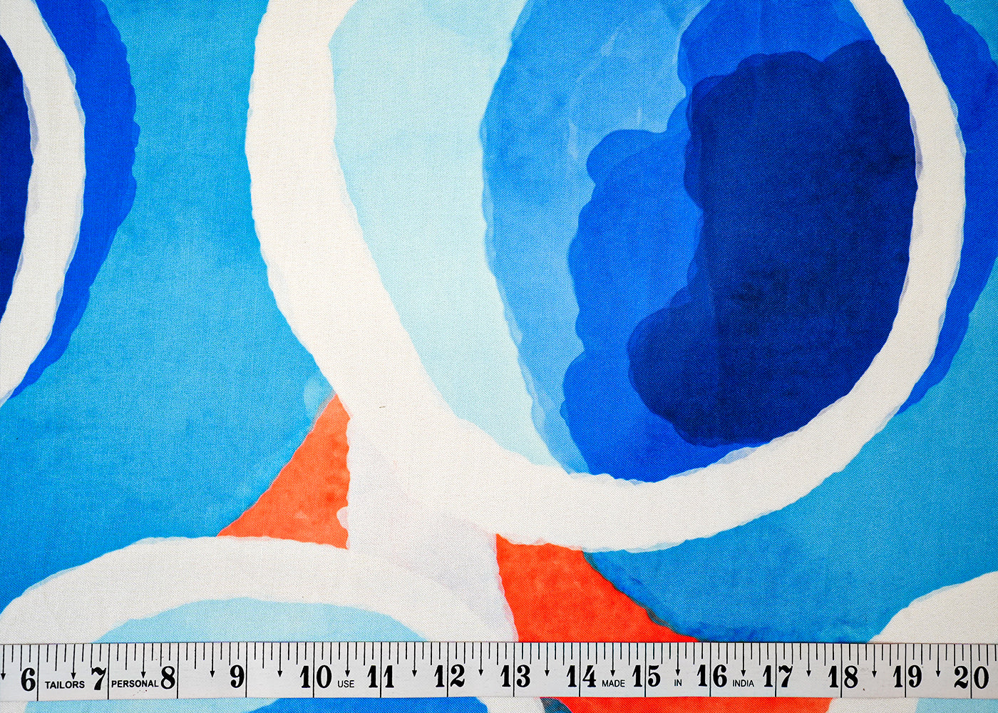 Blue Imported Rayon Fabric with Allover Abstract Print 14170