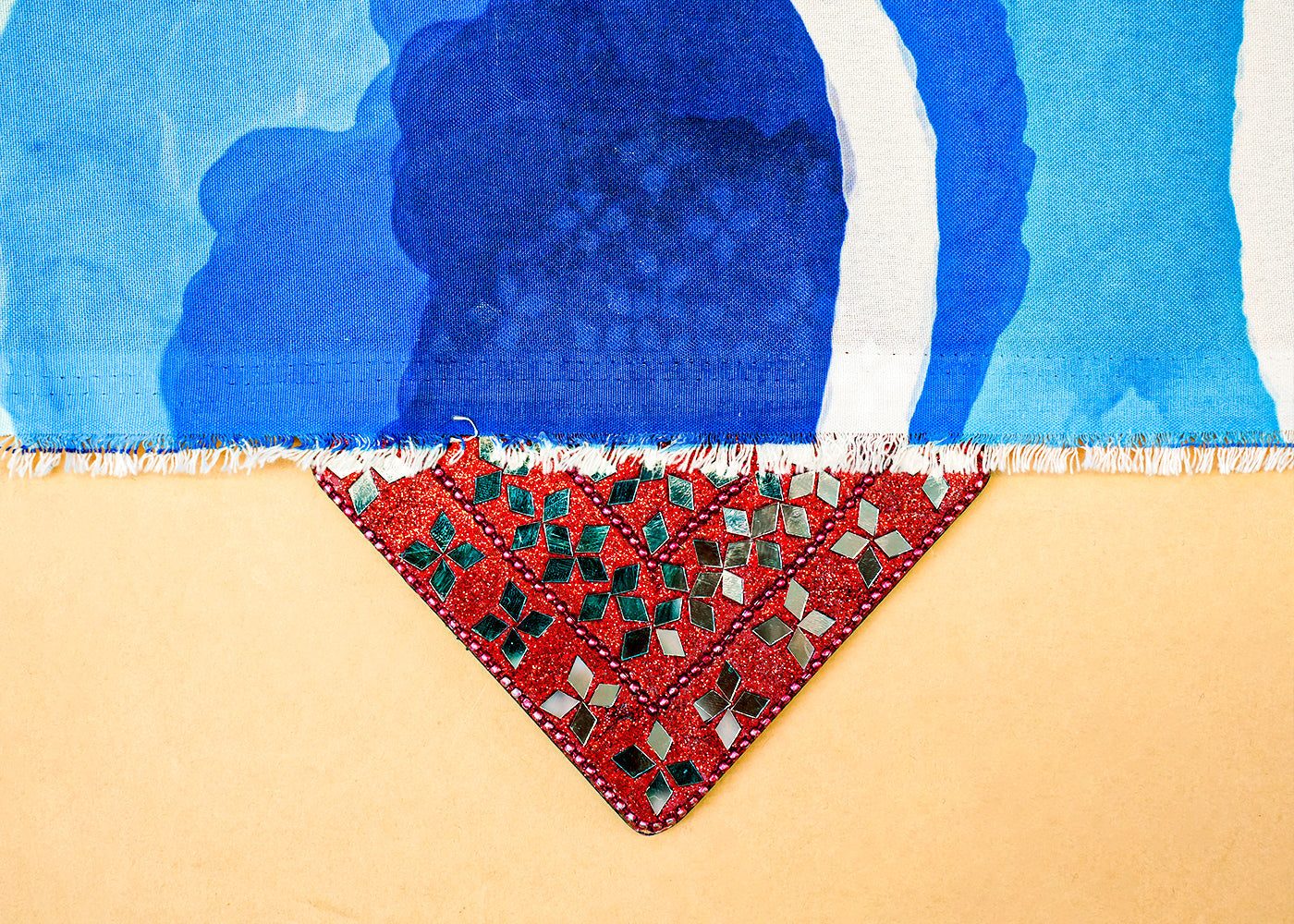 Blue Imported Rayon Fabric with Allover Abstract Print 14170