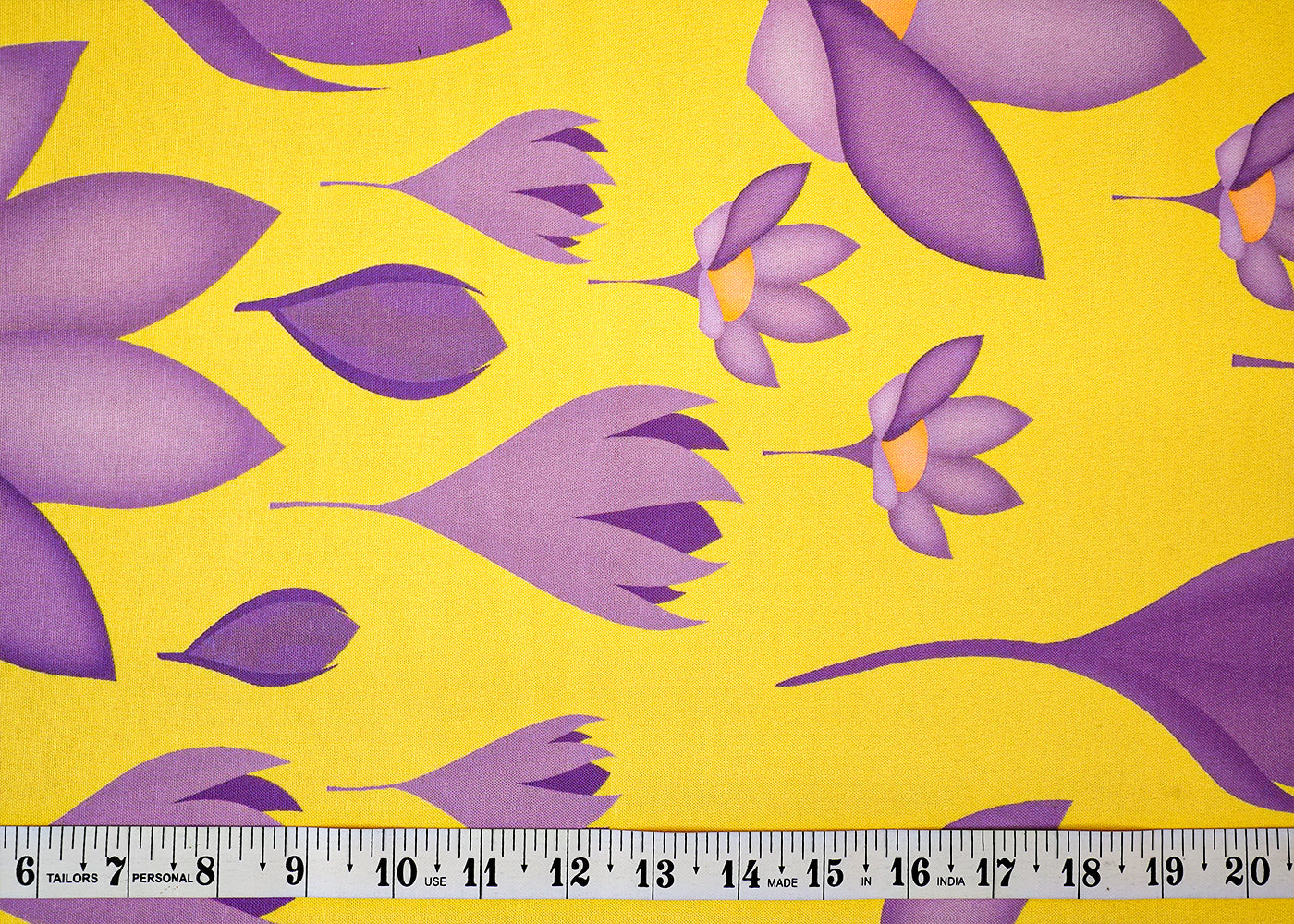 Lemon Yellow Imported Rayon Fabric with Allover Floral Print 14173
