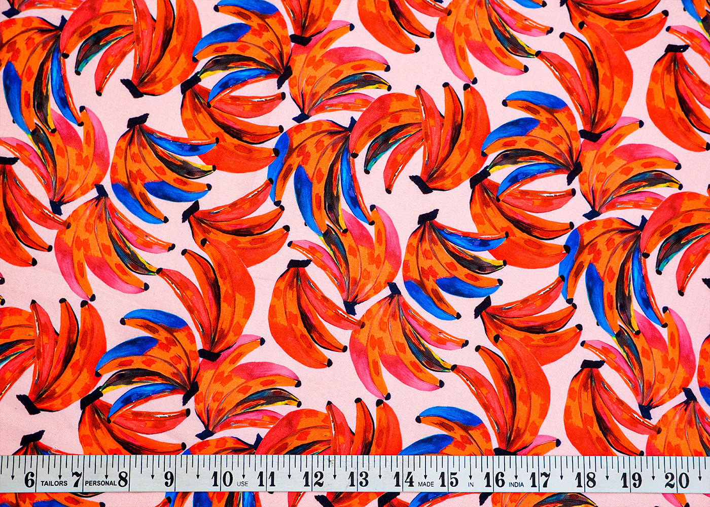 Baby Pink Imported Rayon Fabric with Allover Abstract Print 14177