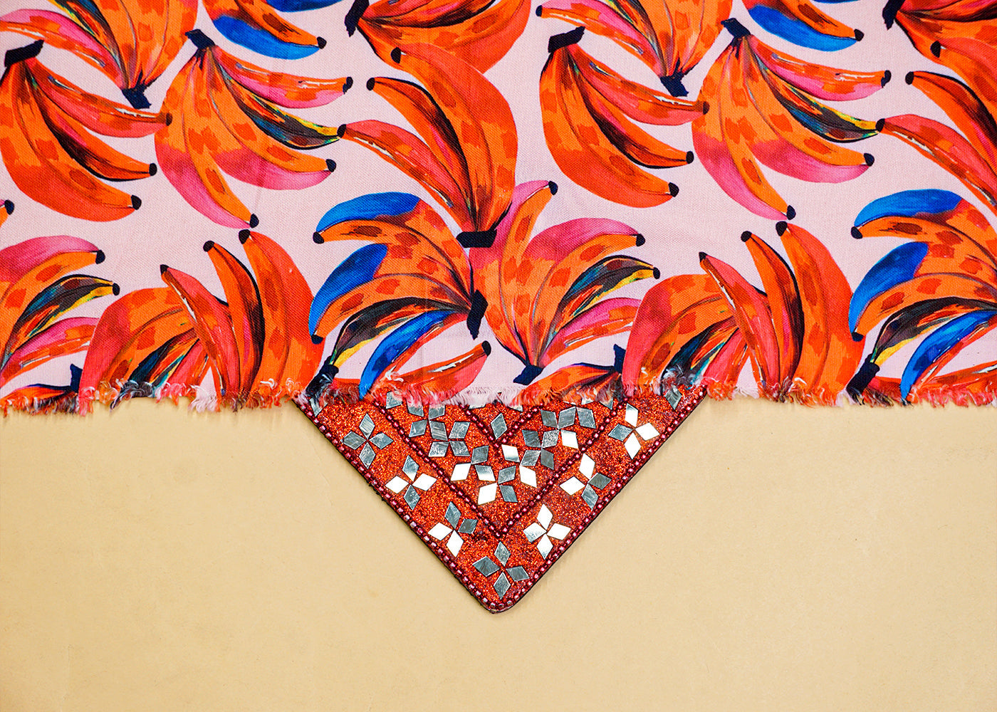 Baby Pink Imported Rayon Fabric with Allover Abstract Print 14177