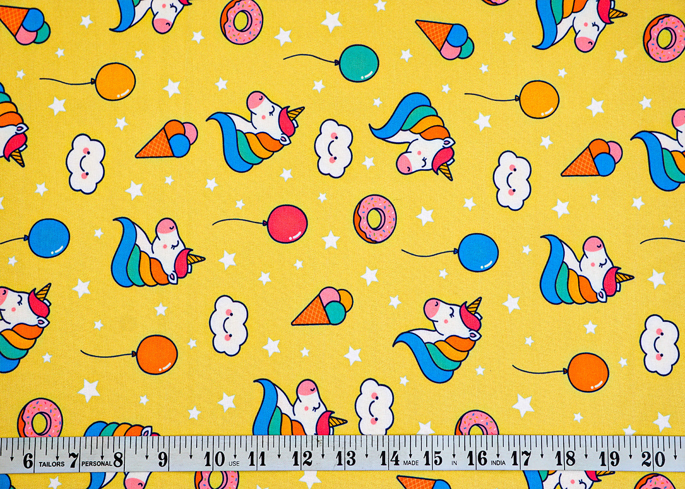 Lime Green Imported Rayon Fabric with Allover Nursery Print 14178