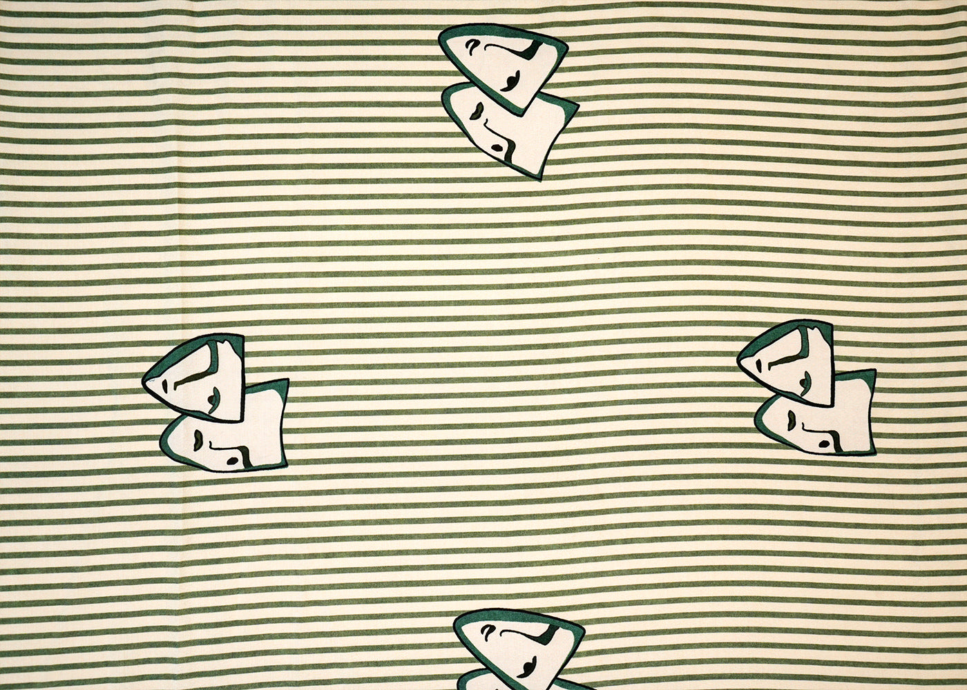 Green Imported Rayon Fabric with Allover Abstract Print 14184