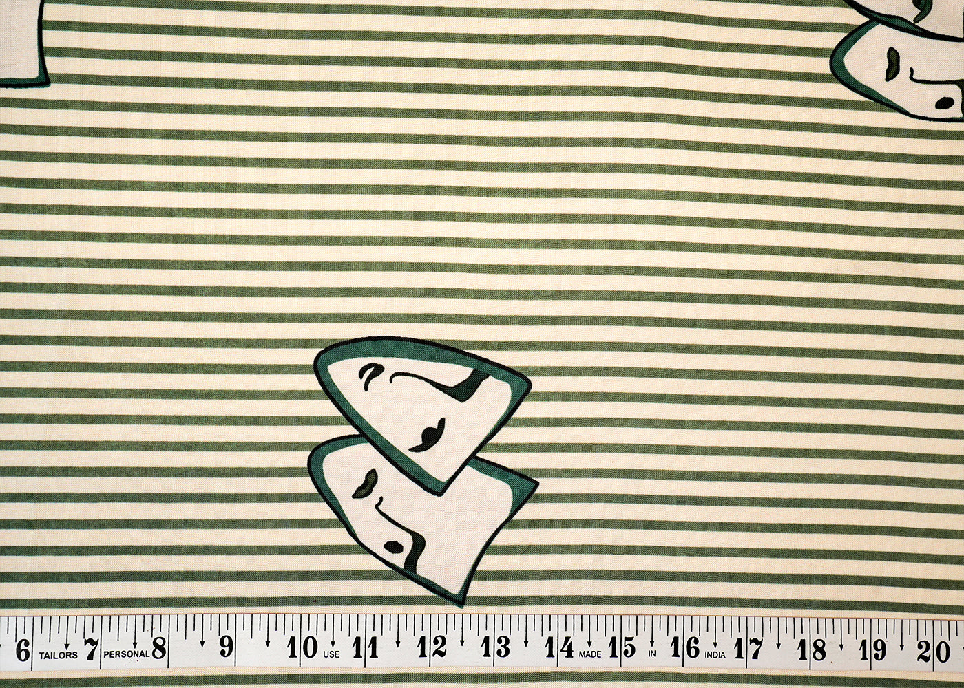 Green Imported Rayon Fabric with Allover Abstract Print 14184