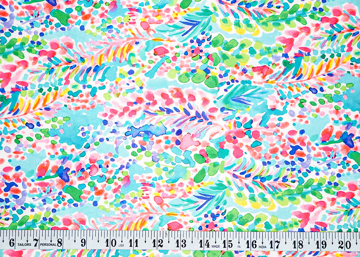Light Teal Imported Rayon Fabric with Allover Abstract Print 14186