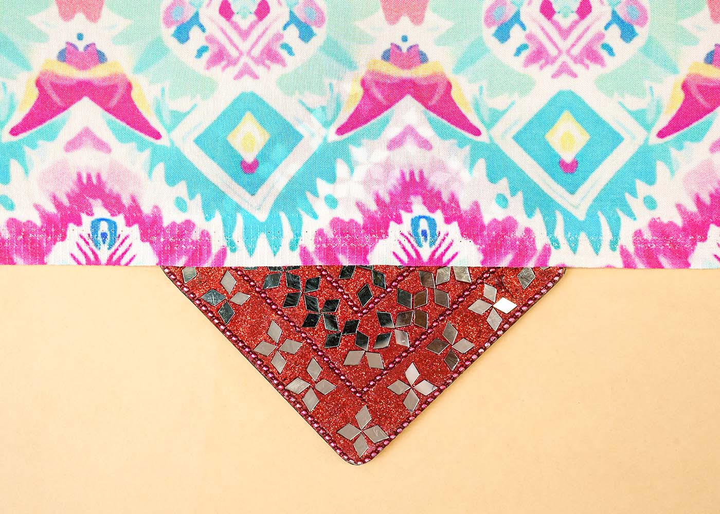 Multi-Color Imported Muslin Fabric with Allover Abstract Print 14190