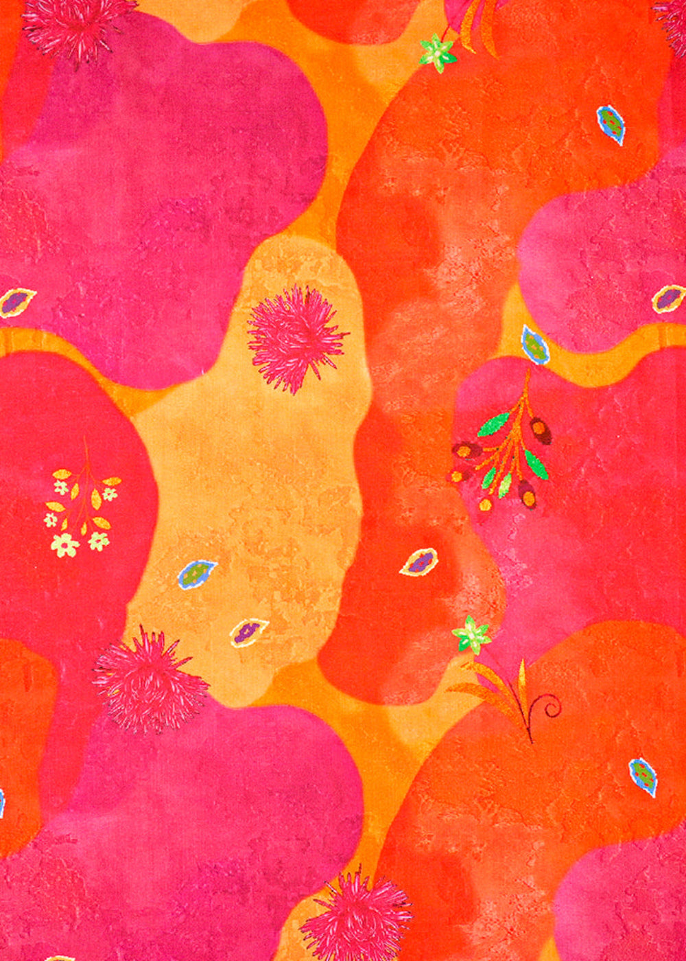 Magenta-Imported-Rayon-Fabric-with-Allover-Abstract-Print-14199