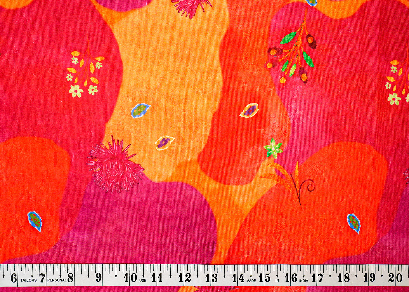 Magenta Imported Rayon Fabric with Allover Abstract Print 14199