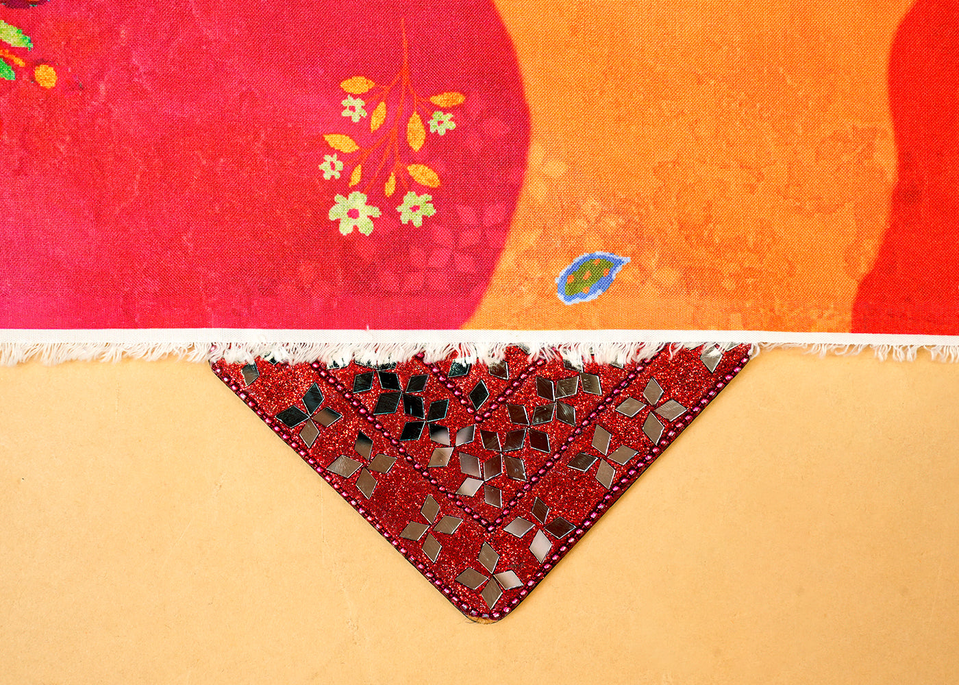 Magenta Imported Rayon Fabric with Allover Abstract Print 14199