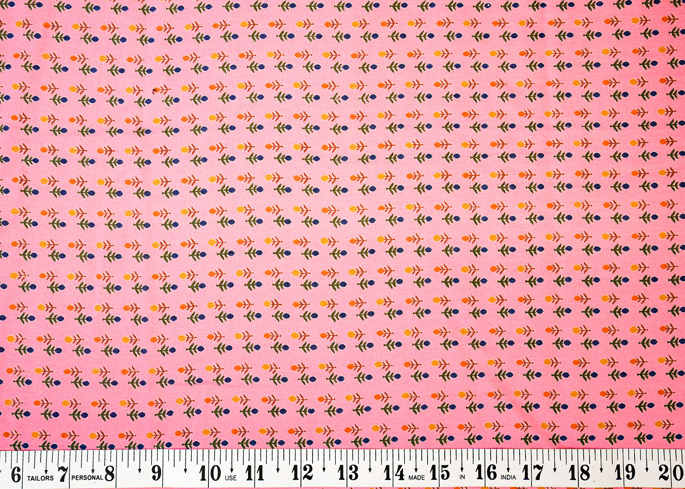 Light Pink Muslin Fabric with Allover Floral Print 14200