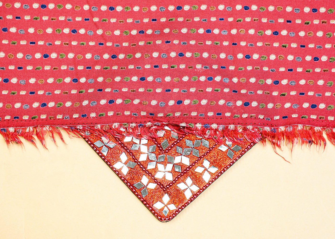 Old Rose Pink Rayon with Allover Abstract Print 14201