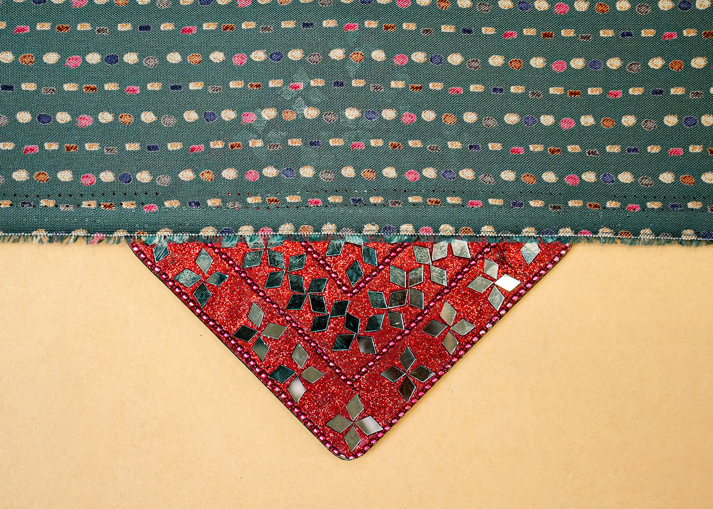 Teal Green Rayon with Allover Abstract Print 14202