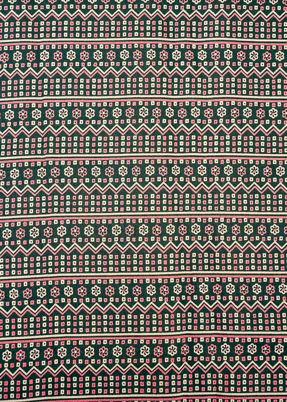 Bottle-Green-Viscose-Muslin-Fabric-with-Alternate-Stripes-14207