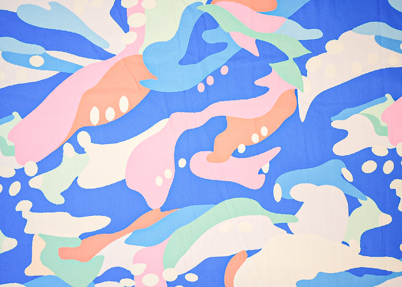 Royal Blue Imported Rayon Fabric with Allover Abstract Print 14208