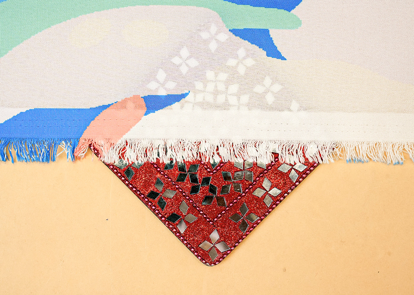 Royal Blue Imported Rayon Fabric with Allover Abstract Print 14208