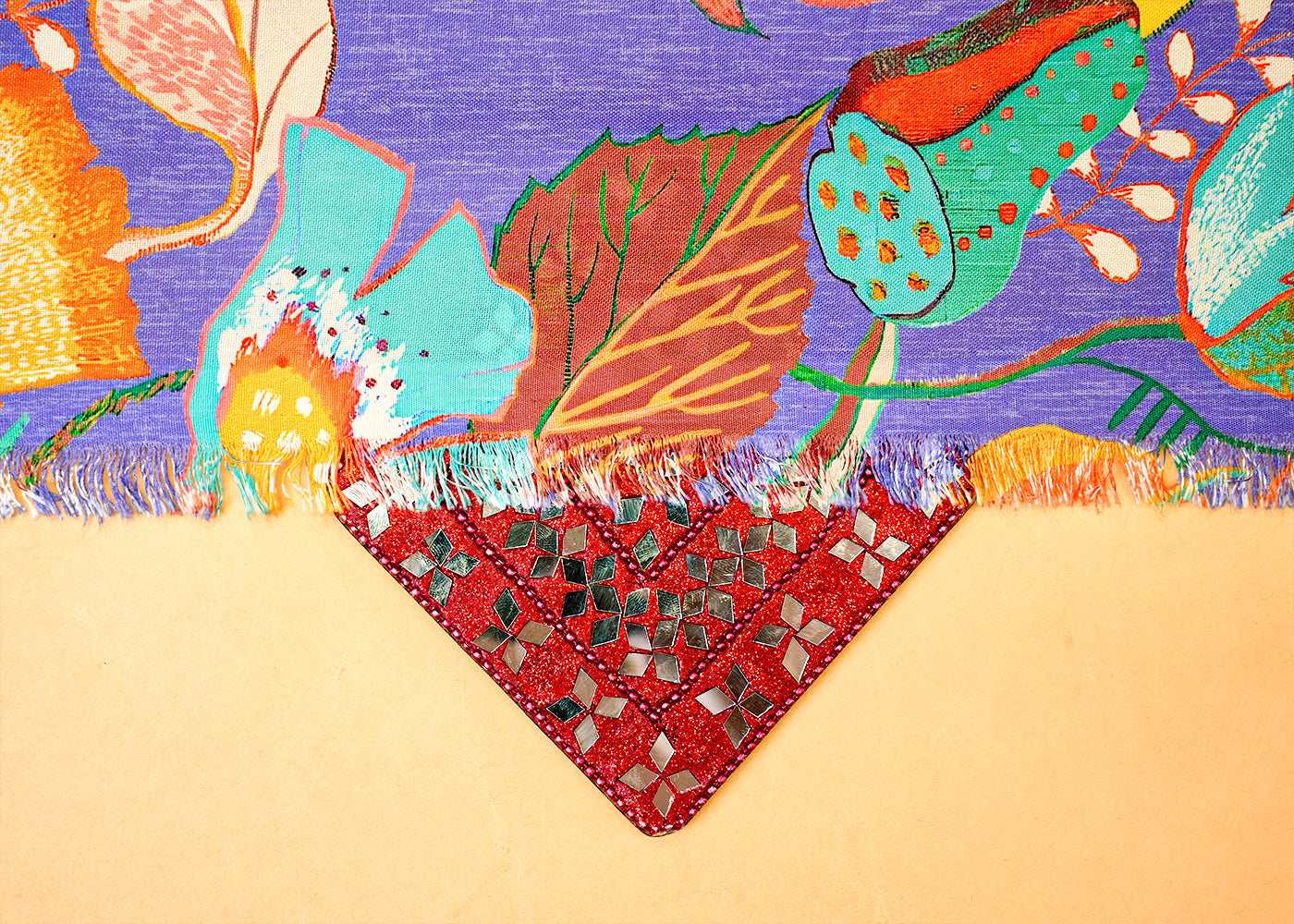 Purple Imported Rayon Fabric with Allover Floral Print 14211