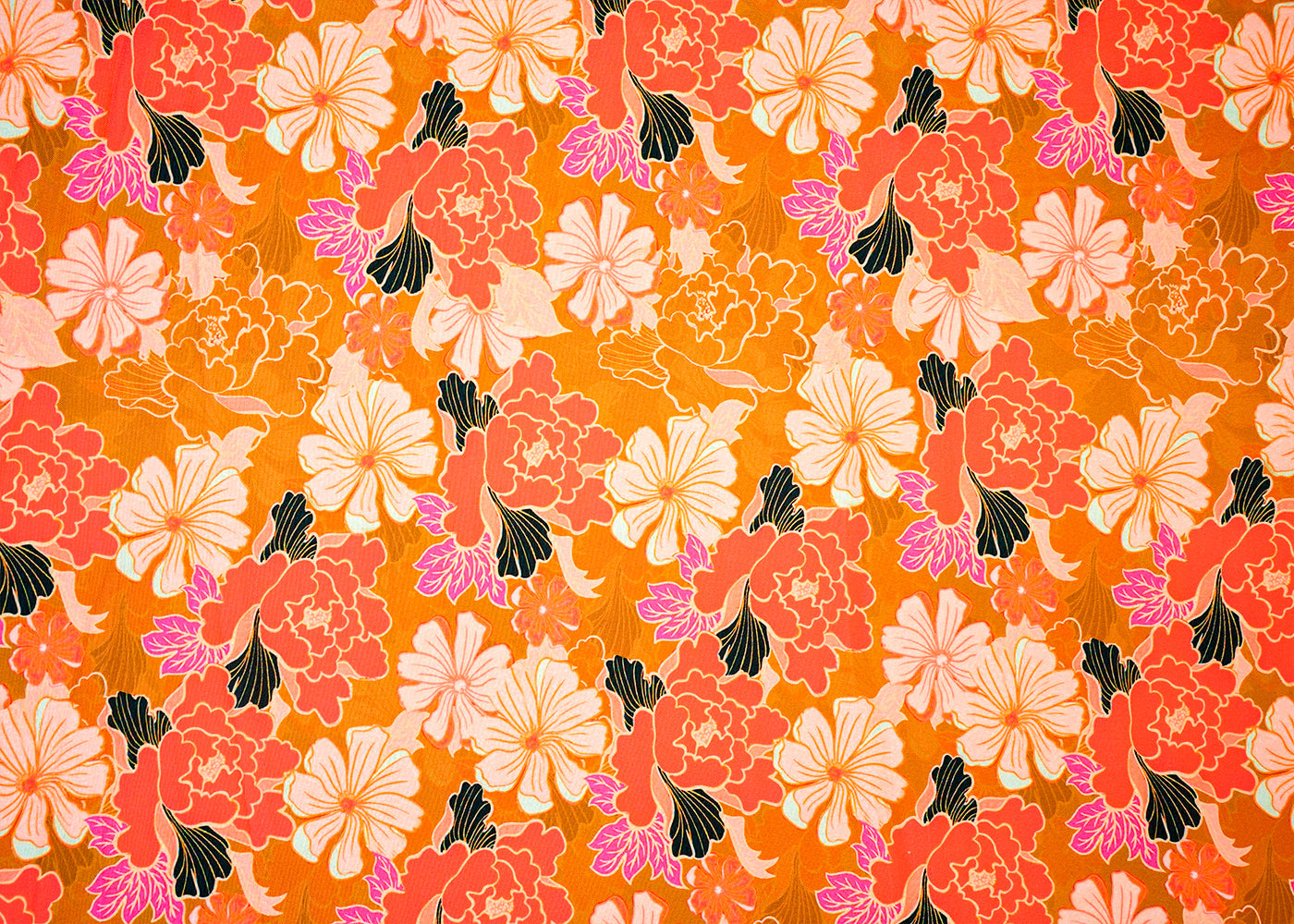 Mustard Imported Rayon Fabric with Allover Floral Print 14214