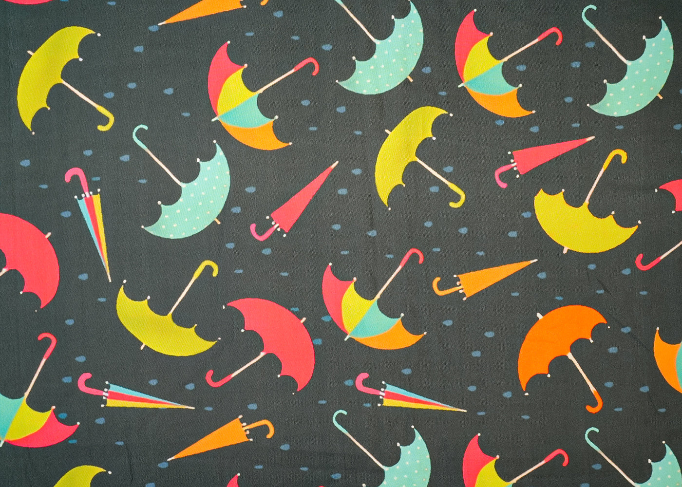 Grey Imported Rayon Fabric with Allover Nursery Print 14215