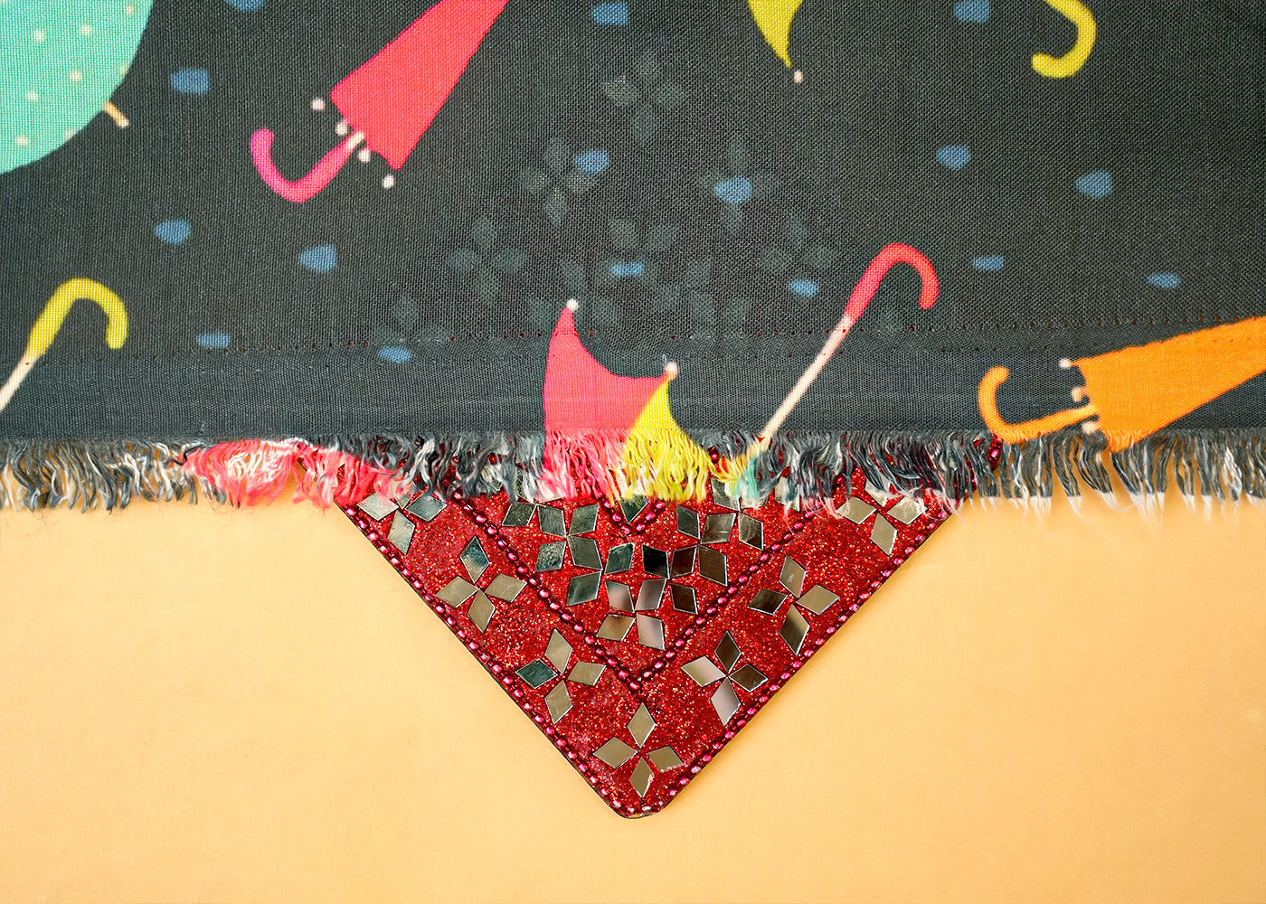 Grey Imported Rayon Fabric with Allover Nursery Print 14215