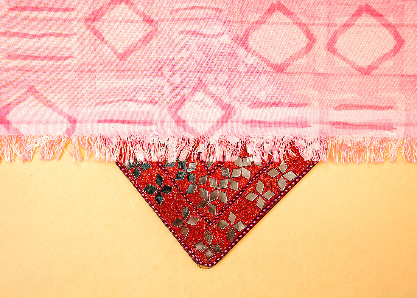 Pink Imported Rayon Fabric with Allover Abstract Print 14217