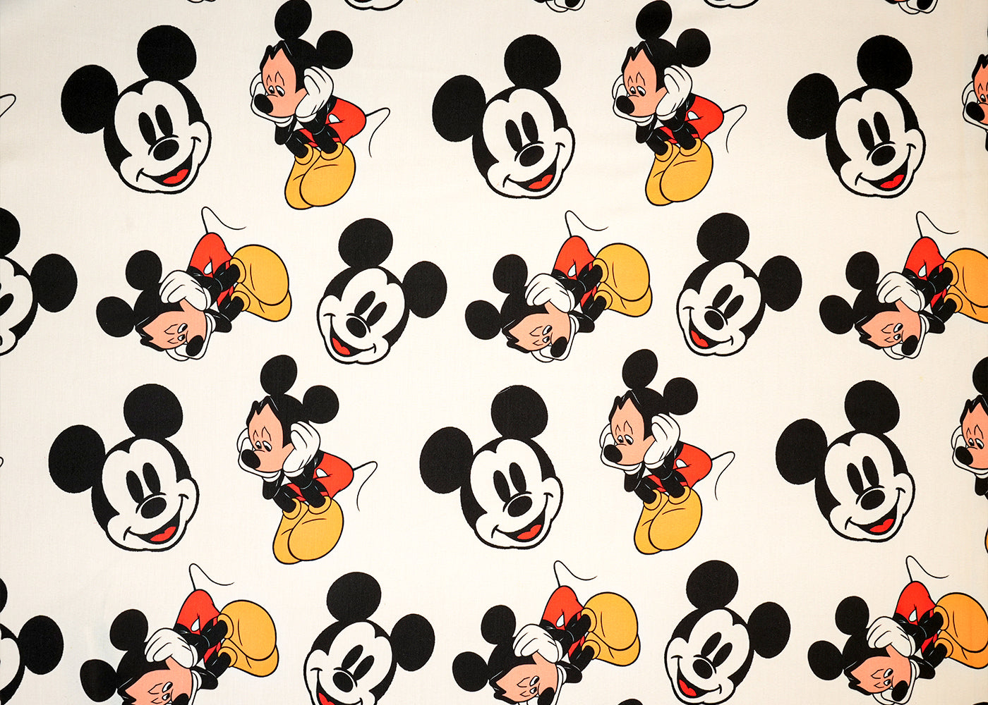 White Imported Rayon Fabric with Allover Nursery Print 14219