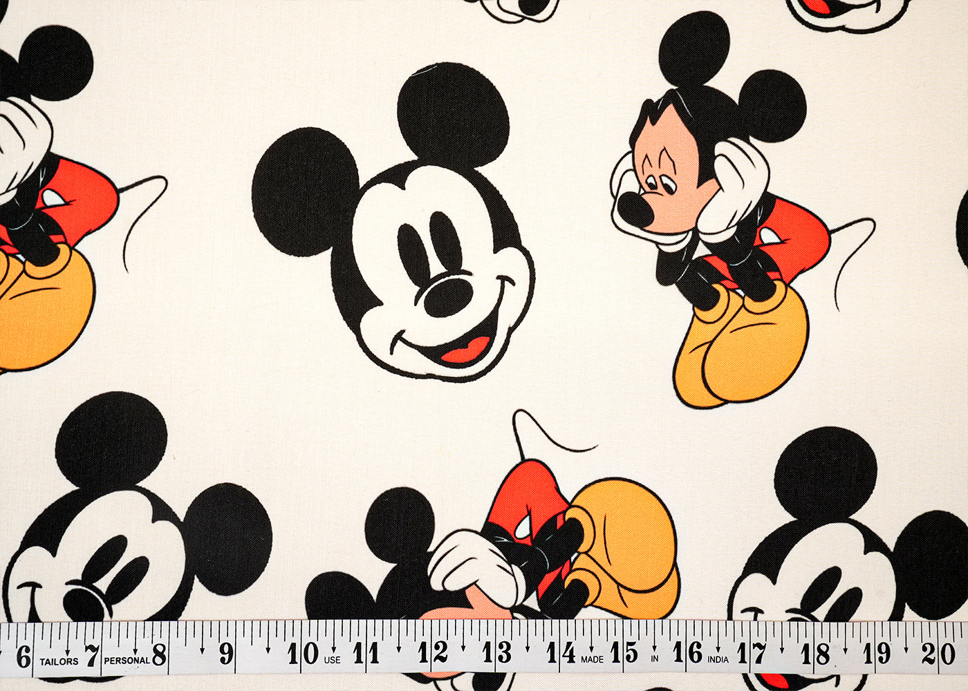 White Imported Rayon Fabric with Allover Nursery Print 14219