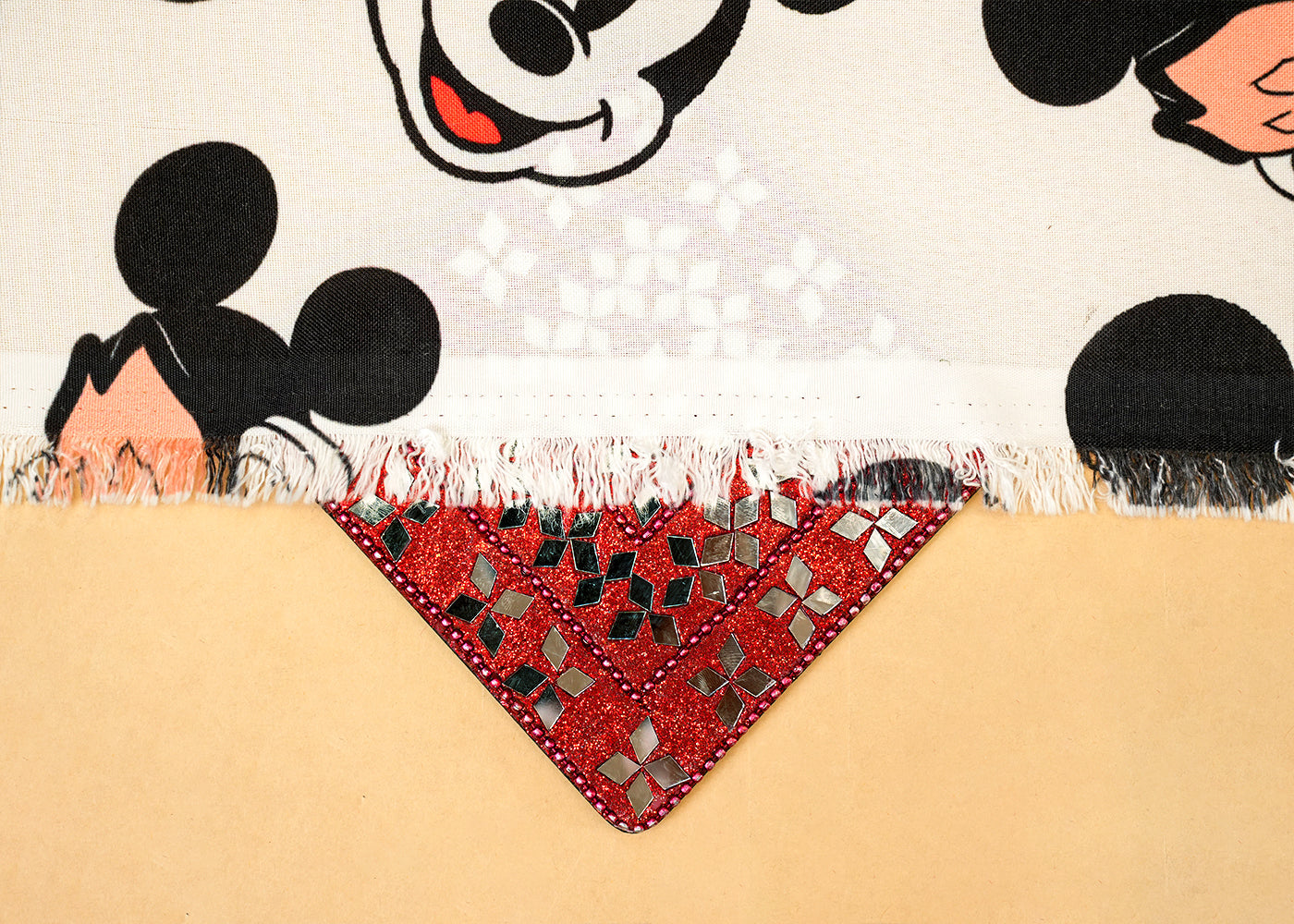 White Imported Rayon Fabric with Allover Nursery Print 14219