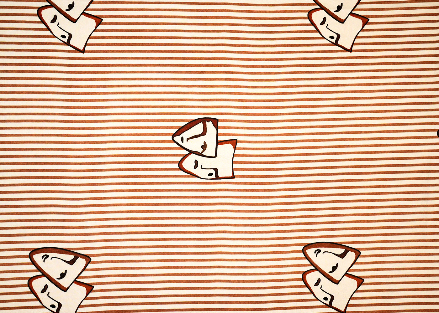 Brown Imported Rayon Fabric with Allover Abstract Print 14220