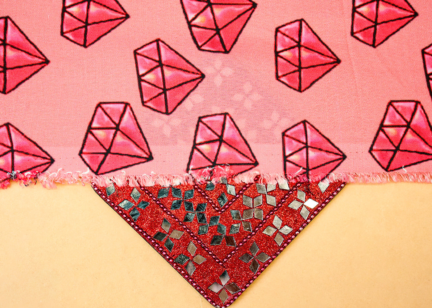 Gajri Imported Rayon Fabric with Allover Abstract Print 14224