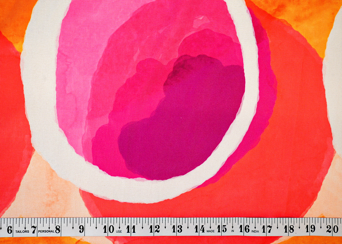 Pink Imported Rayon Fabric with Allover Abstract Print 14226