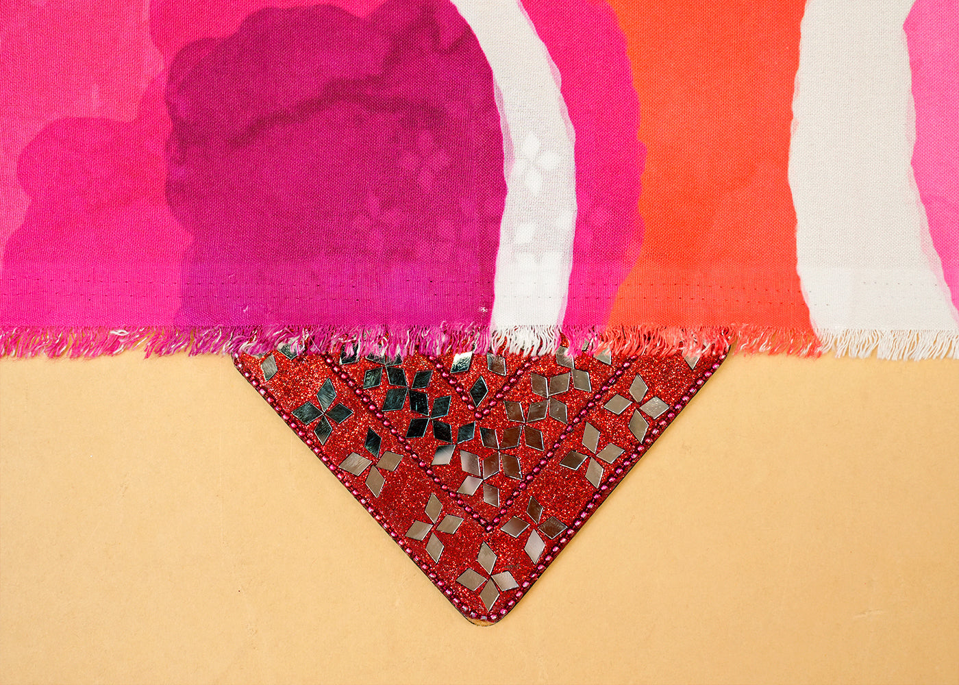 Pink Imported Rayon Fabric with Allover Abstract Print 14226