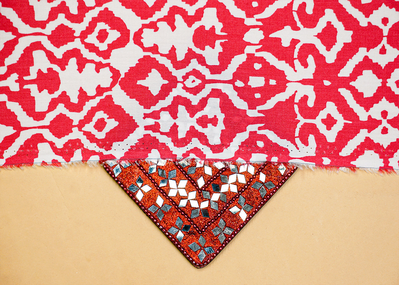 Pink Imported Rayon Fabric with Allover Abstract Print 14227